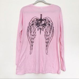 Bon Jovi Angel Wings Pink Long Sleeve Tee XXL